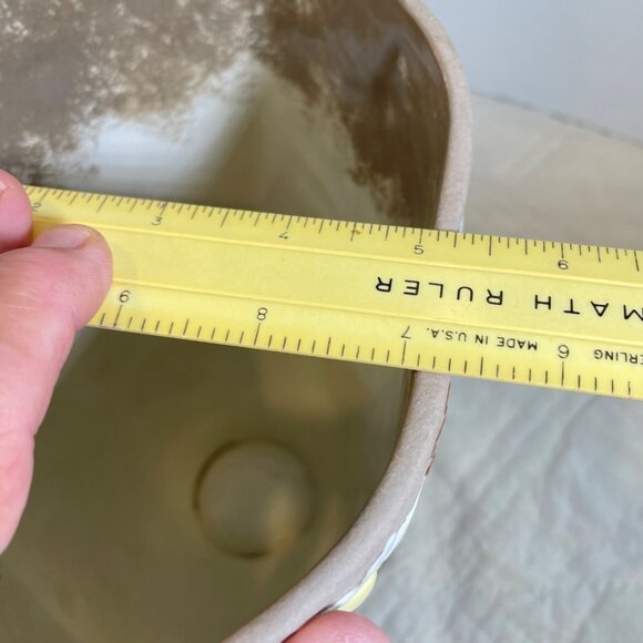 Handcrafted Ceramic Vase With Embossed White Daisies & Brown Leaves By A. Paquet - Picture 11 of 11